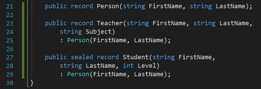 ตัวอย่าง code positional records