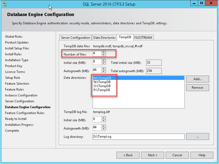 Database Engine Configuration