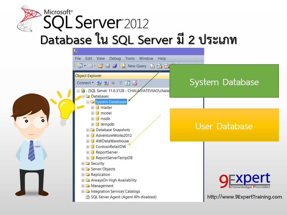Database ใน SQL Server มี 2 ประเภท