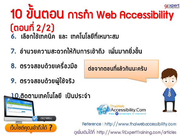 Tips : 10 ขั้นตอน การทำ Web Accessibility ตอนที่ 2/2
