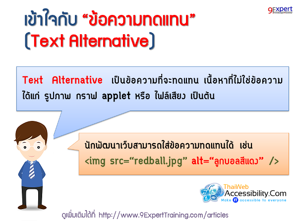 เข้าใจกับข้อความทดแทน หรือ Text Alternative