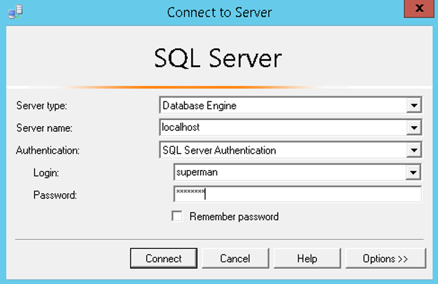 การเชื่อมต่อไปยัง Instance ที่อยู่ภายในเครื่องเดียวกันกับ Profiler และเป็น Default Instance