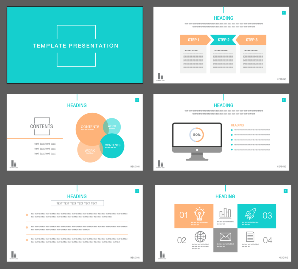 Template PowerPoint สวย ๆ แบบที่ 1 ห้ความรู้สึก มีสีสัน Colorful แต่ก็มีความเรียบร้อย เป็นระเบียบ