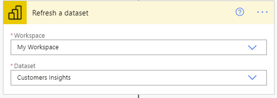 Action Refresh a dataset ใช้สำหรับการอัพเดตข้อมูลของ Dataset ของ Power BI