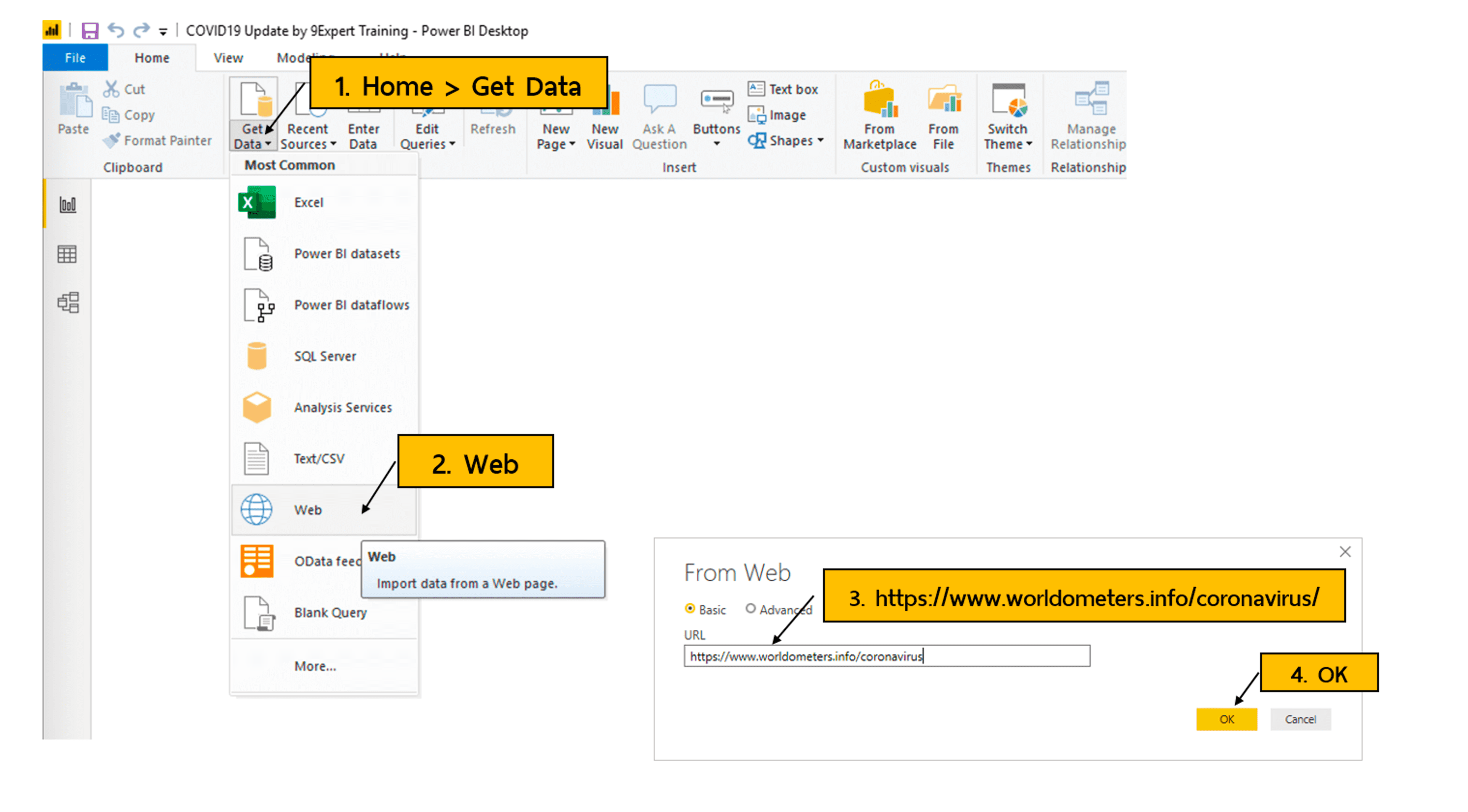 การใช้ Power BI Desktop เพื่อดึงข้อมูลจาก Website