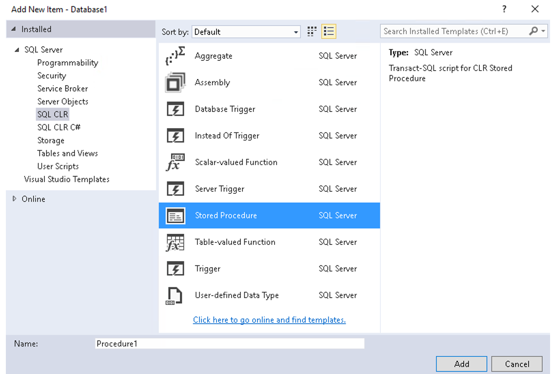 สร้าง Stored Procedure ผ่าน Managed .NET Code