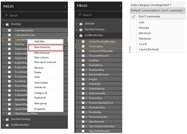 เราสามารถสร้าง Hierarchies ขึ้นมาใหม่ได้เองจากบรรดา Dimension Tables