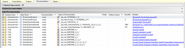 Database Engine Tuning Advisor Example