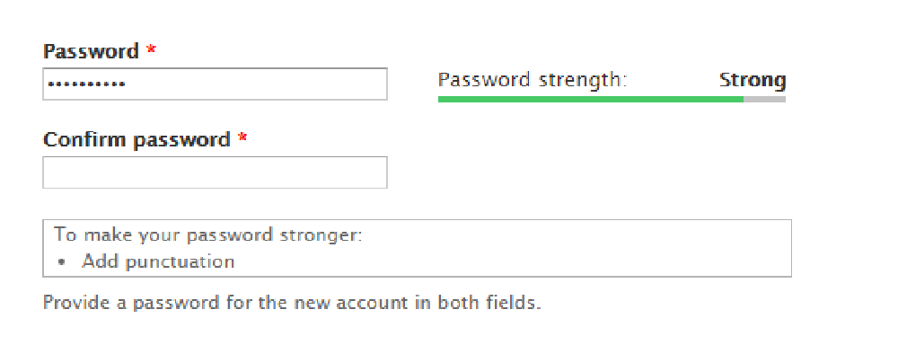 Drupal สามารถสร้าง Password แบบ Complexity ได้