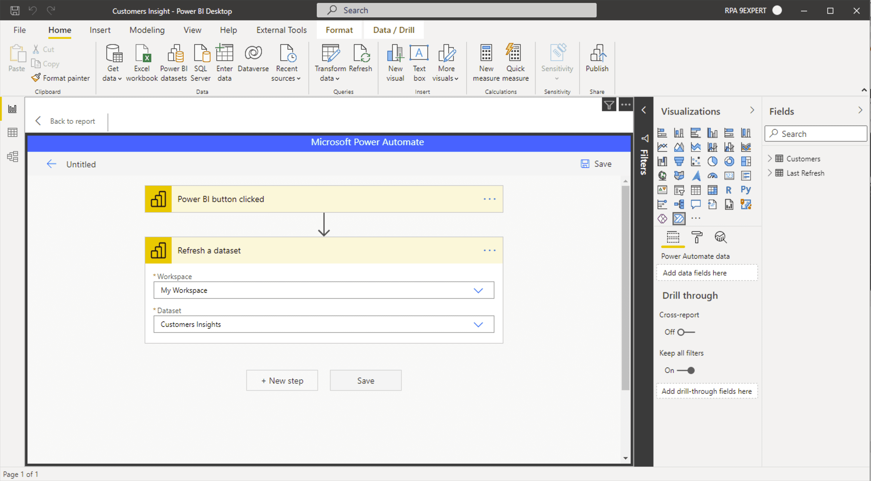 ตัวอย่าง Power Automate Visual เพื่อช่วยในการ Refresh ข้อมูลตามที่ต้องการ