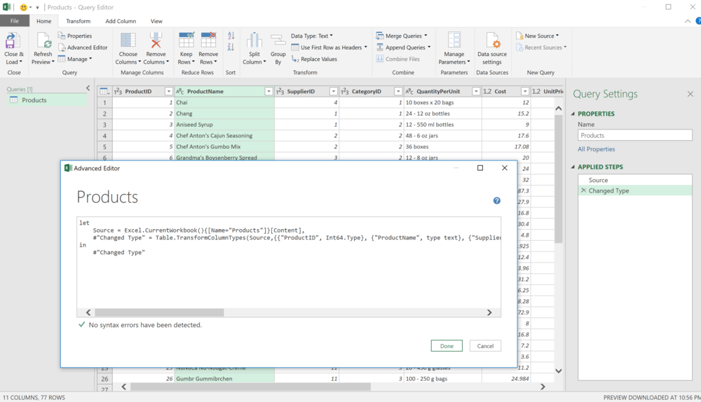 Script ที่เป็น M Language ของ Power Query ใน Microsoft Excel