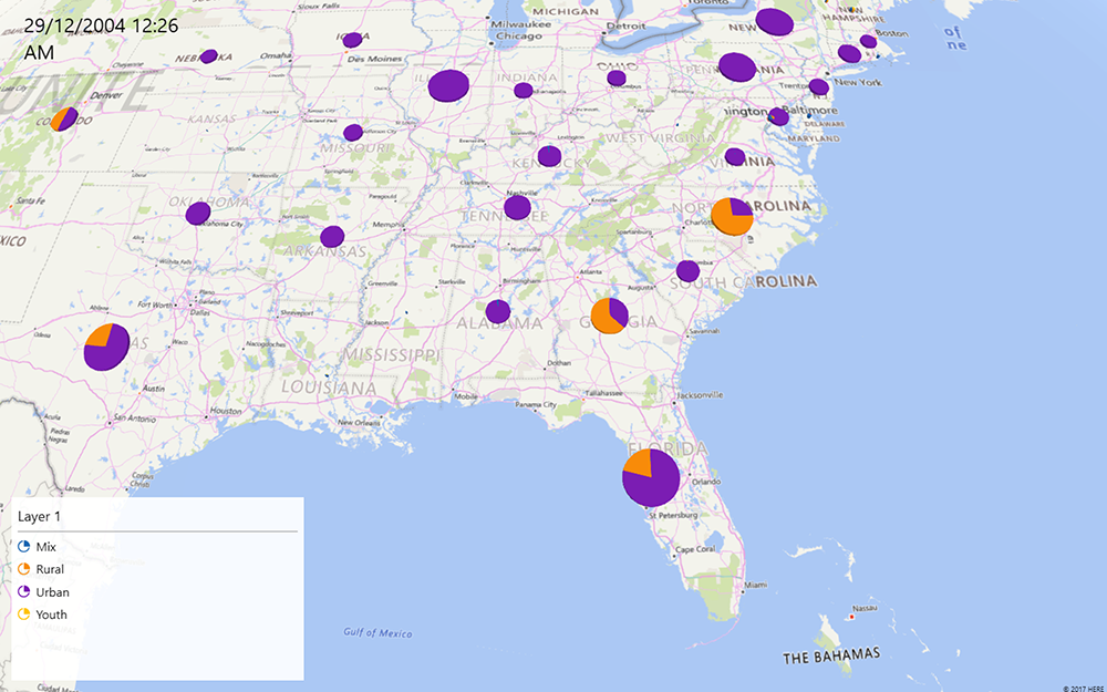 Power Map 3D บน Excel Power BI สามารถแสดงผลแผนที่โดยใช้ Bing Map เป็น Engine