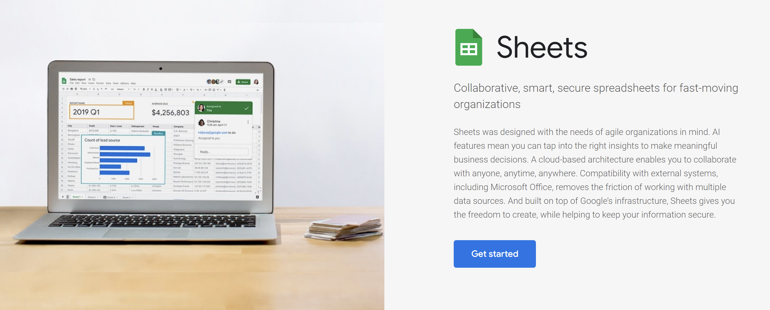 Google Sheets หรือ Sheets เป็นโปรแกรมสำหรับการทำ Spreadsheet ทำงานแบบ Online