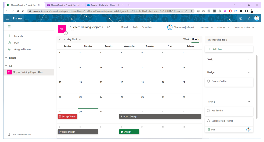 Schedule View มุมมองแบบปฎิทินใน Microsoft Planner