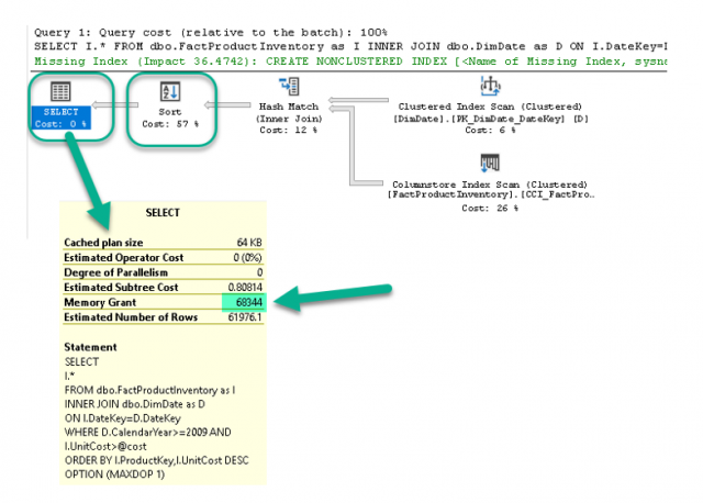 ทดสอบว่ากลไก Batch Mode Memory Grant Feedback ได้ทำการปรับปรุง Grant Value ให้กับ Cached Plan หรือไม่