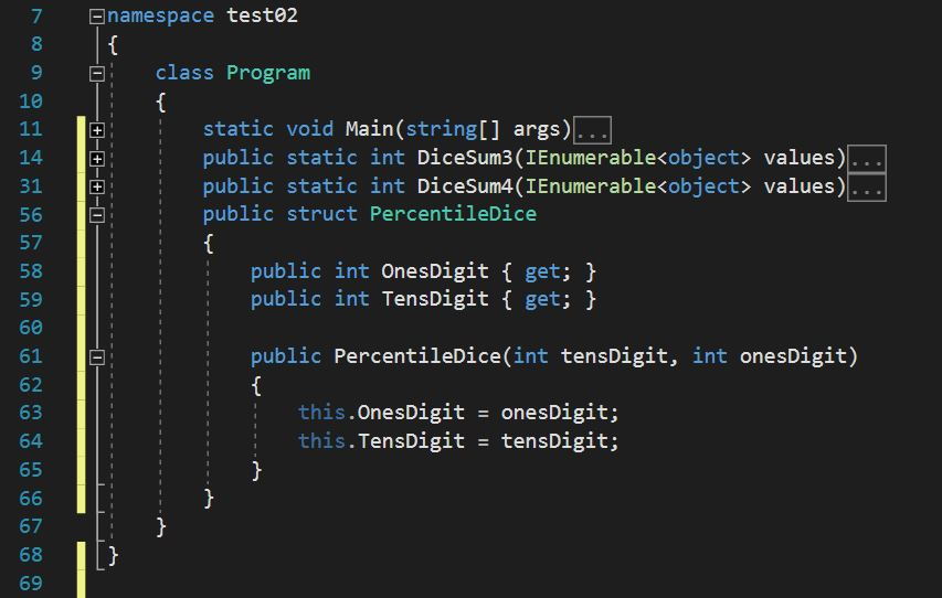 เพิ่มโครงสร้างข้อมูลแบบ Struct เพื่อนิยามลูกเต๋าแบบสิบหน้า