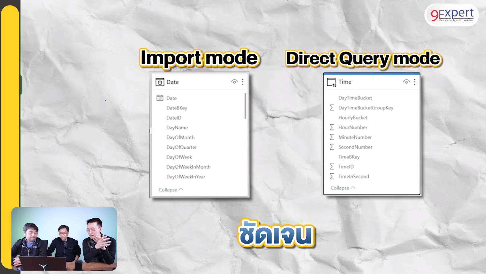ความแตกต่างของ Model ของข้อมูลที่ Import และ Direct Query ที่ถูกนำเสนอใน Model View