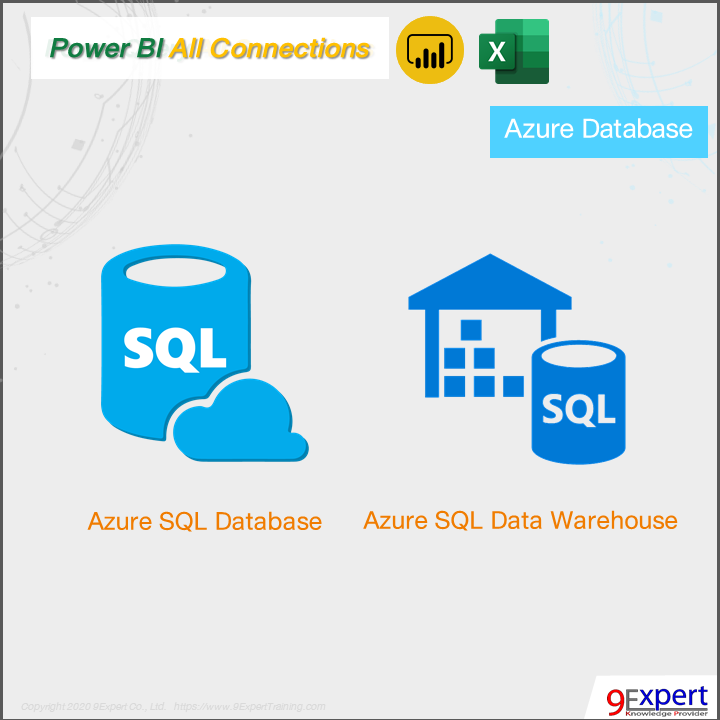 Power Query ของ Power BI และ Excel สามารถเชื่อมโยงไปยัง Azure SQL Database และ Azure SQL Data Warehouse