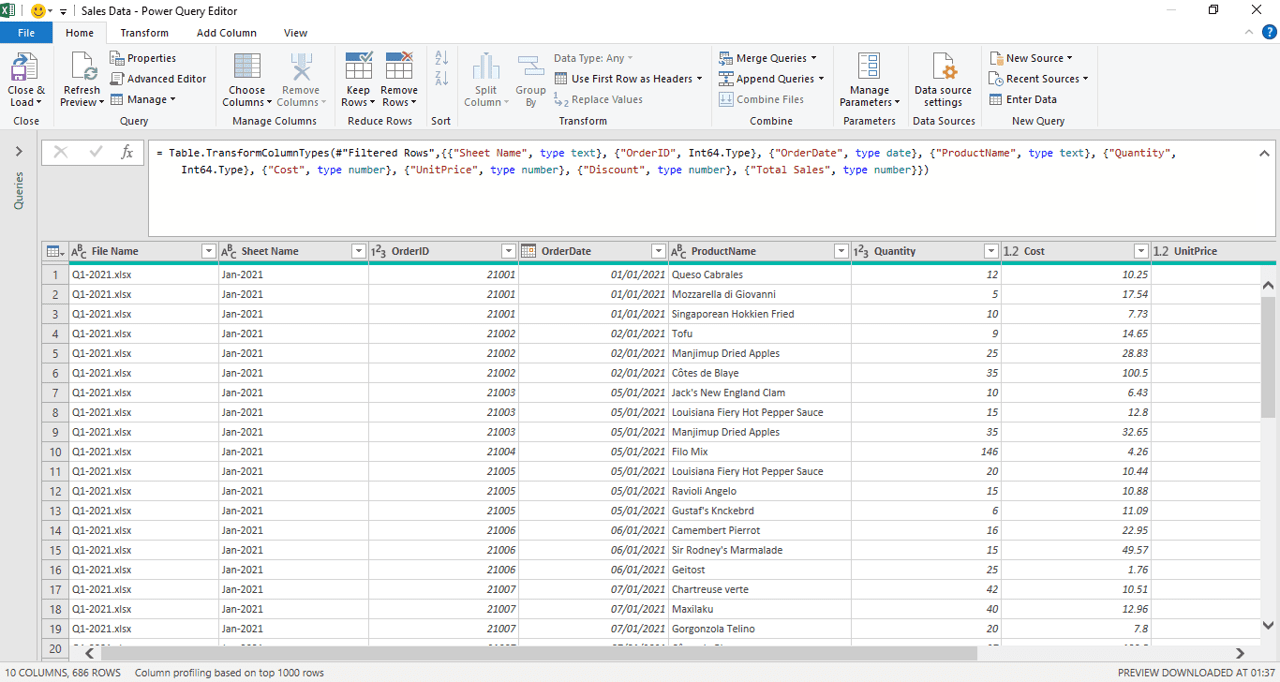 กำหนด Data type ทุกคอลัมน์ให้ถูกต้อง