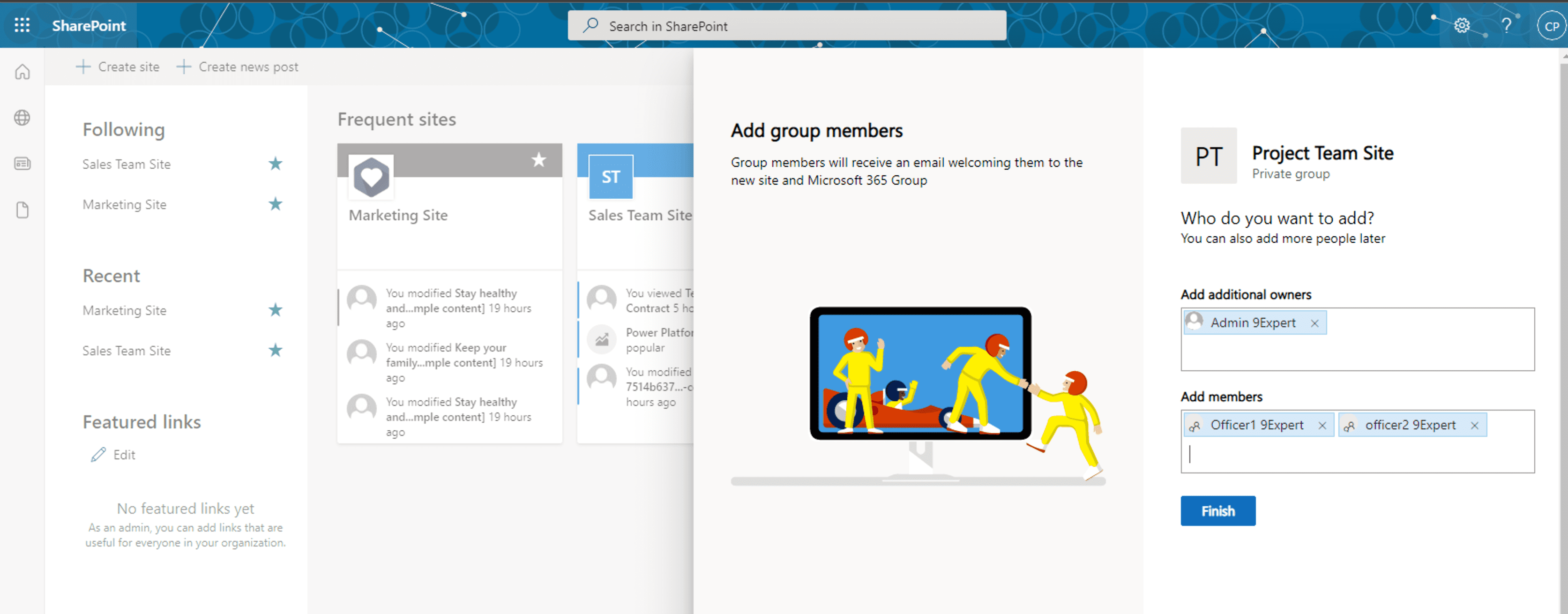 การกำหนด Group Member ว่าใครจะเป็น Member หรือ Owner ของ SharePoint Team Site