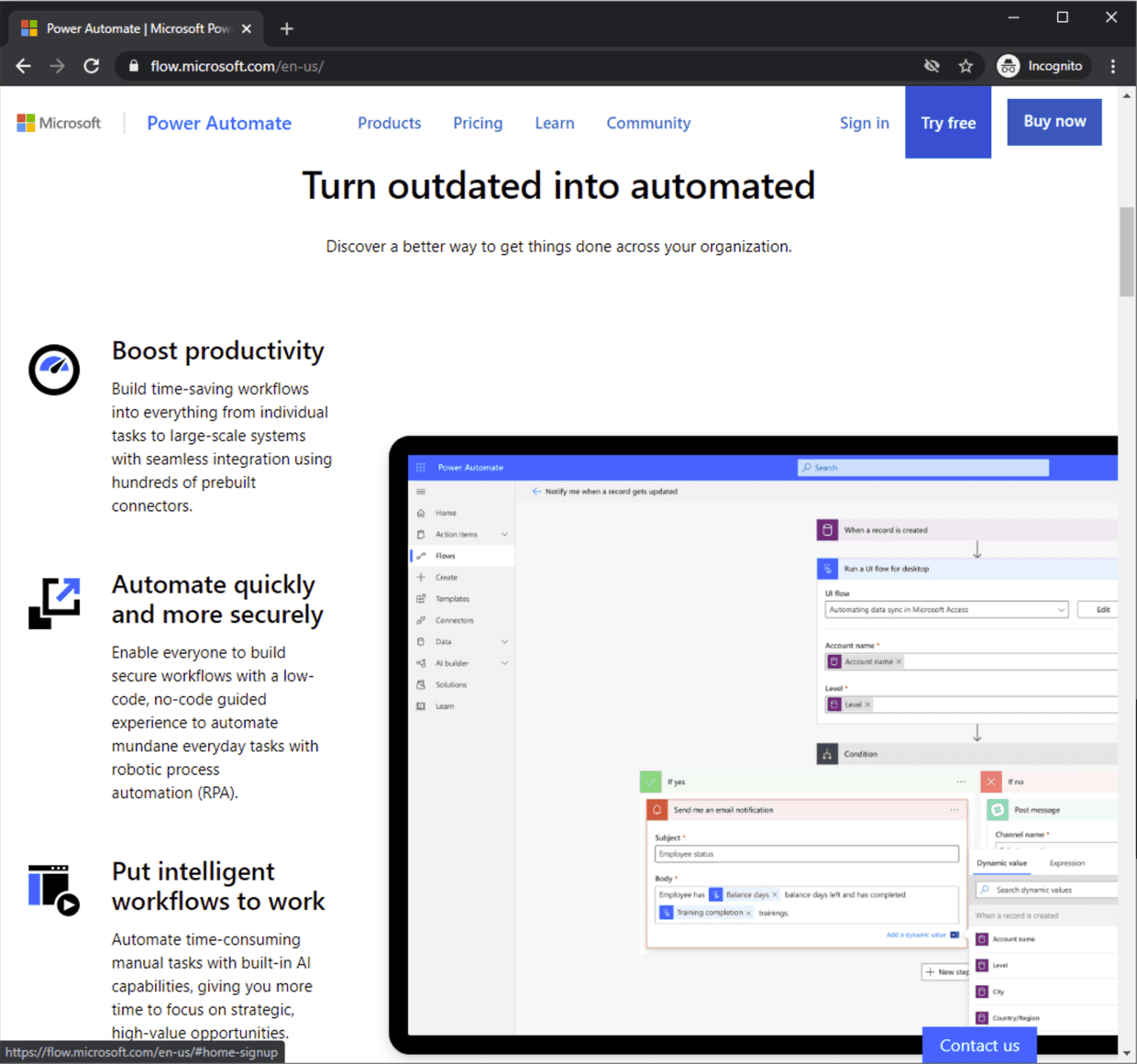 การสมัครใช้งาน Power Automate