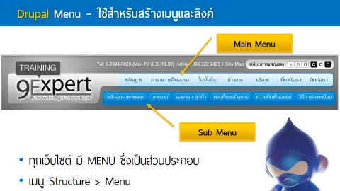 Drupal Menu ใช้สำหรับสร้างเมนูและลิงค์