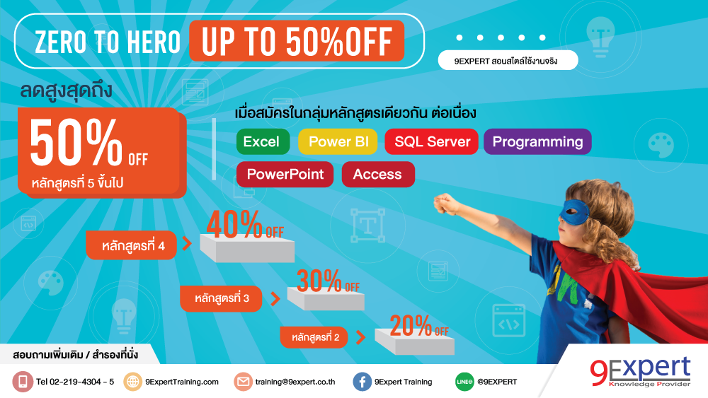 โปรโมชั่น Zero to Hero รับส่วนลดสูงสุดถึง 50 เปอร์เซ็น โปรโมชั่น Zero to Hero รับส่วนลดสูงสุดถึง 50 เปอร์เซ็น