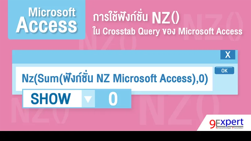  การใช้ฟังก์ชัน NZ  ใน Crosstab Query ของ Microsoft Access
