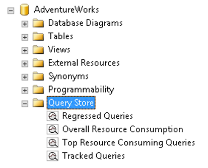 โฟลเดอร์ Query Store 