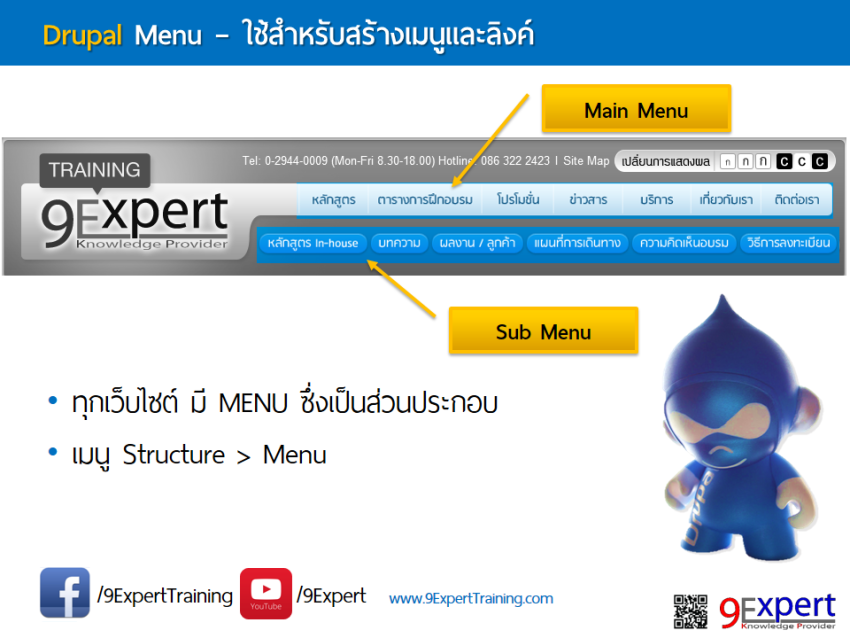 Drupal Menu ใช้สำหรับสร้างเมนูและลิงค์