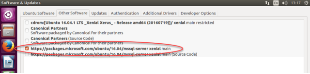 เมื่อเพิ่มรายการ Repository ของ Microsoft ลงไปแล้ว ให้ทำการเลือก Checkbox ดังแสดง