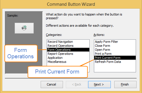 Command Button Wizard
