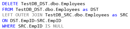 การใช้ DELETE ร่วมกับ LEFT OUTER JOIN