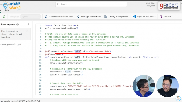 ตัวอย่างการเริ่มใช้งาน Translytical task flow