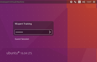 หน้า Login ของ Virtual Machine