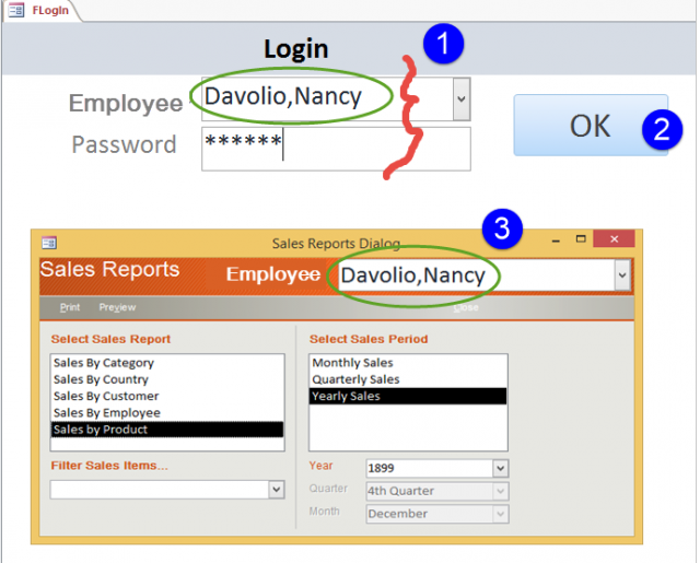 Dialog ของ sale และ report