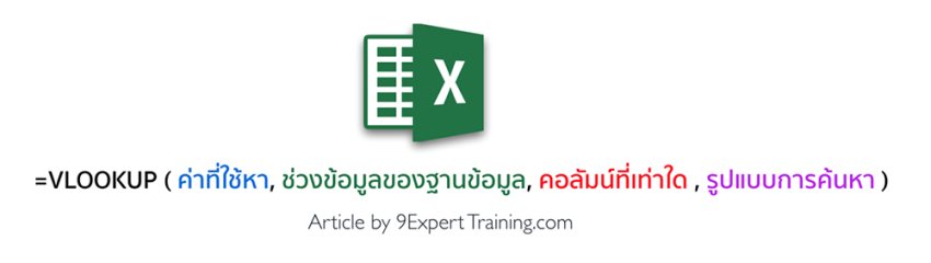 ไวยกรณ์การใช้ VLOOKUP ของ Excel
